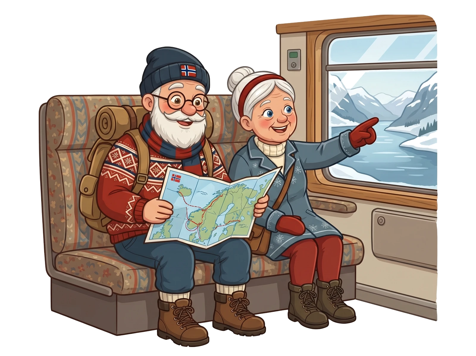 Knut and Frida in a Norway in a Nutshell scene