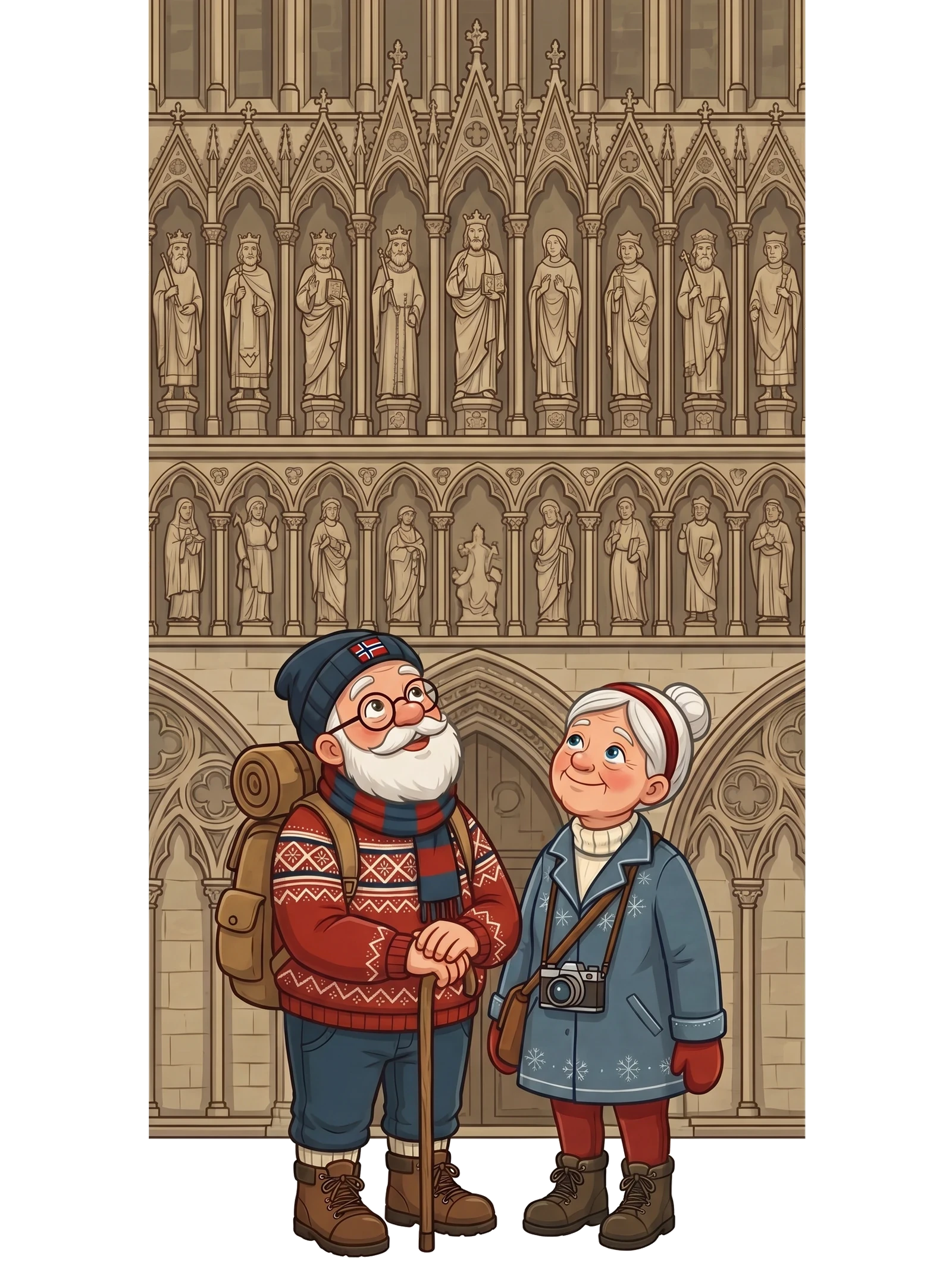 Knut and Frida in a Trondheim scene