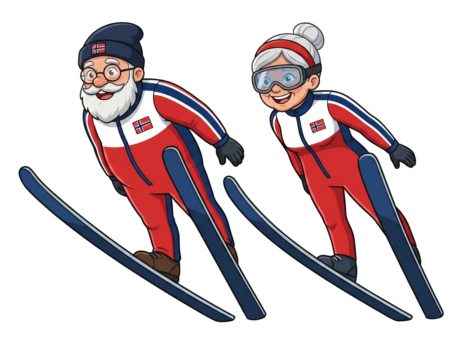 Knut and Frida in a Lillehammer scene