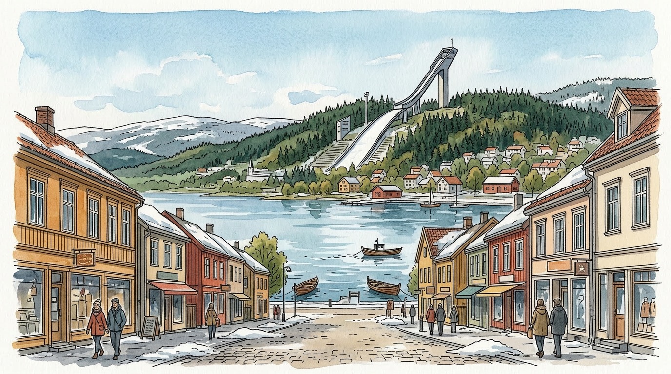 Storgata, the main shopping street of Lillehammer