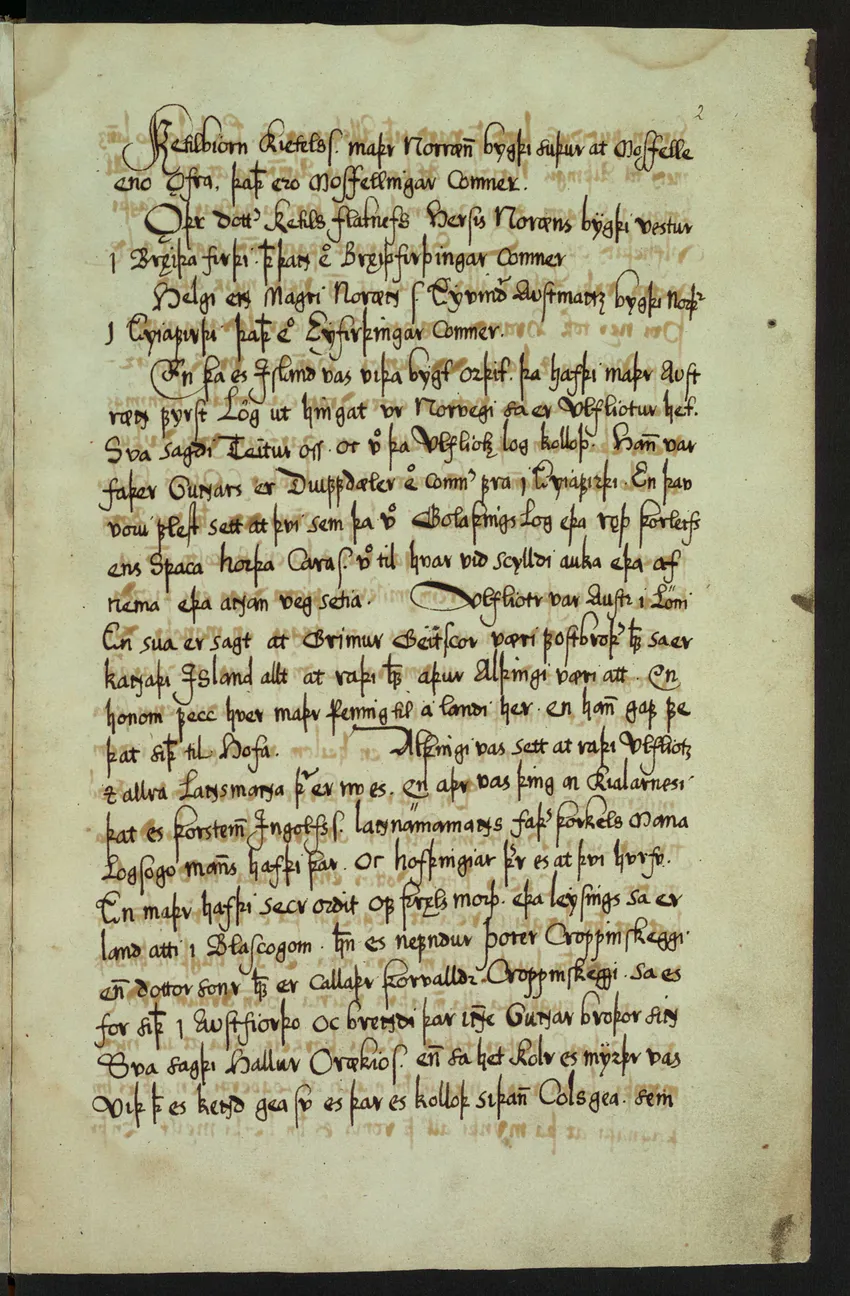 A page of Íslendingabók in Jón Erlendsson's 1651 copy (AM 113 a fol.) — the neat seventeenth-century hand that preserves Ari Þorgilsson's twelfth-century Book of the Icelanders.