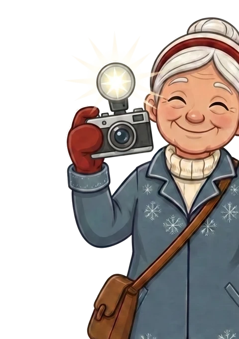 Frida with her camera, capturing the moment from the corner of the masthead